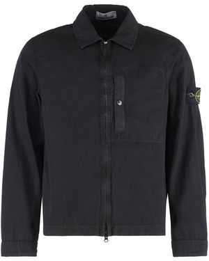 Stone Island Overshirt in cotone - Nero