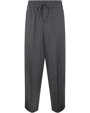 Ami Paris Elastic-Waist Wool Trousers - Grey
