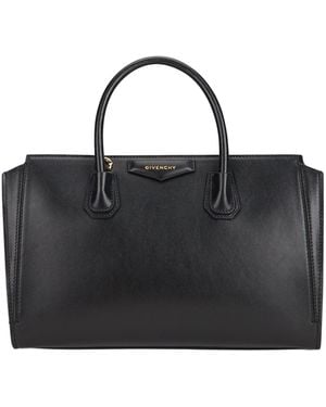 Givenchy Borsa Catchall Antigona piccola in pelle fiore lucida - Nero
