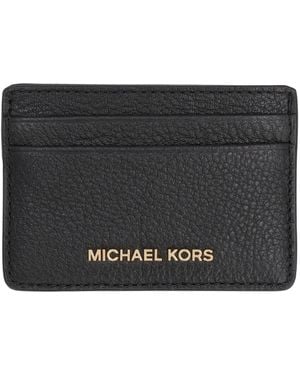 MICHAEL Michael Kors Logo Detail Leather Card Holder - Gray