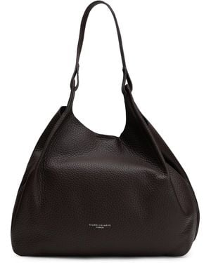 Gianni Chiarini Dua Tote Shoulder Bag With Soft Calfskin, Structured Silhouette (34X38X16 Cm) - Black