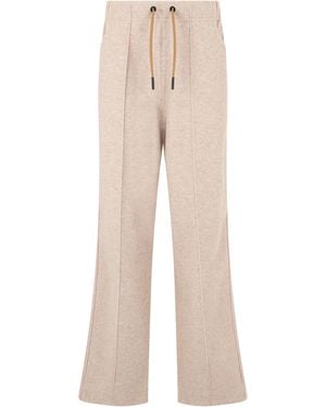 Moncler Sweatpants With Flared Leg - Natural