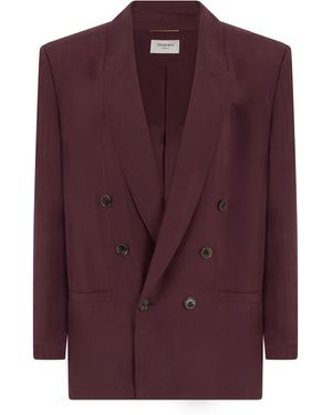 Saint Laurent Double-Breasted Blazer - Purple