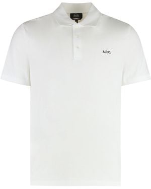 A.P.C. Gots Cotton-Piqué Polo Shirt - White