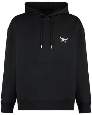 MCM Felpa in cotone con cappuccio e logo - Nero
