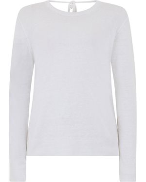 120% Lino Maglione in lino - Bianco