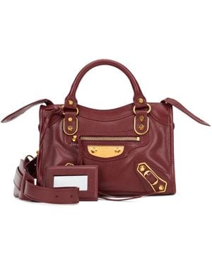 Balenciaga City Bag With Handles And Shoulder Strap - Red