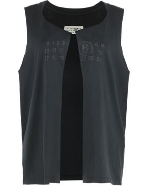 MM6 by Maison Martin Margiela Tank gilet in cotone - Nero