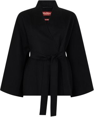 Max Mara Cloak With Adjustable Belt - Black