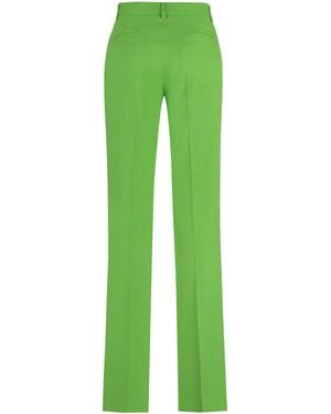 MSGM Flared Viscose Pants - Green