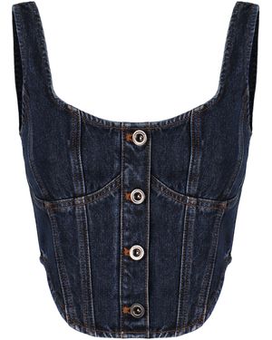 Self-Portrait Denim Top - Blue