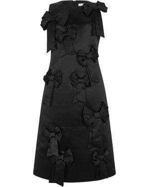 Ganni Satin Midi Dress - Black