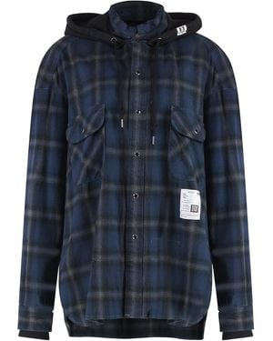 Maison Mihara Yasuhiro Camicia in cotone motivo check - Blu