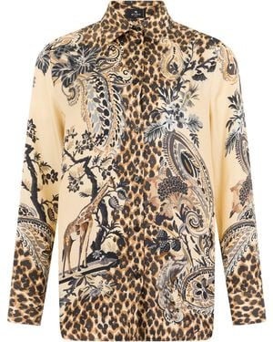 Etro Camicia con Stampa Animalier - Multicolore