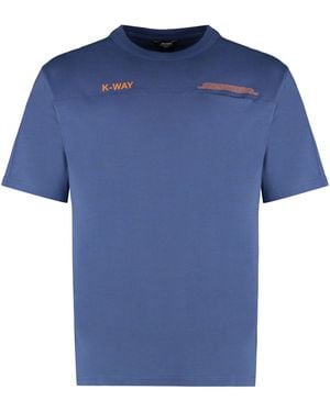 K-Way T-shirt Fantome in cotone - Blu