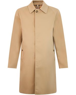 Burberry Classic Trench Coat With Button-Front Design - Natural