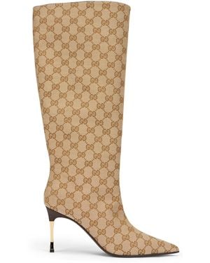 Gucci High Boot With Stiletto Heel - Natural