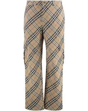 Burberry Linen And Cotton Trousers - Grey
