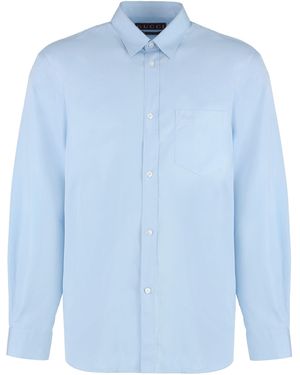 Gucci Camicia in popeline di cotone - Blu