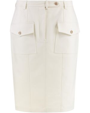 Tom Ford Cotton Midi Skirt With Functional Pockets - Natural
