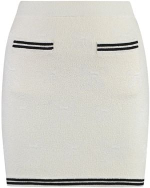 Self-Portrait Knitted Mini Skirt Polyamide - White