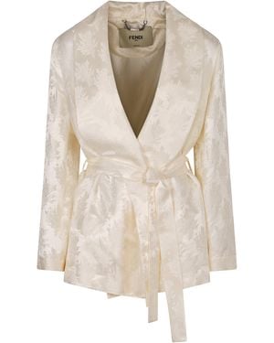 Fendi Silk Blazer - Natural