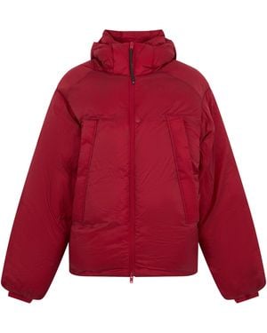 Y-3 Giacca con cappuccio e zip - Rosso
