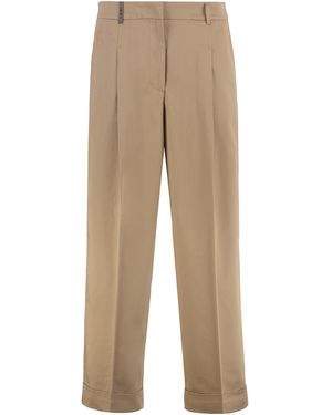 Peserico Pantaloni in cotone stretch - Neutro