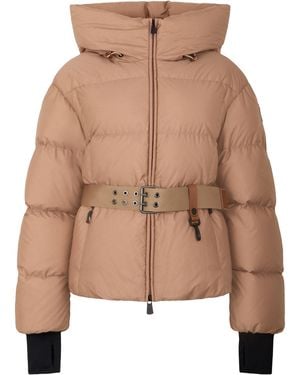 Moncler Padded Jacket With Belt - Natural