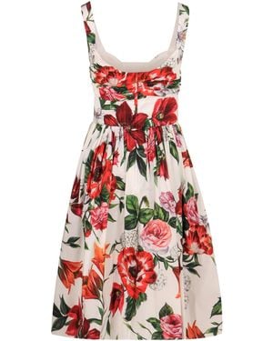 Dolce & Gabbana Printed Cotton Dress - Red
