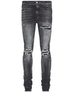 Amiri Mx1 Leather Skinny Jeans - Gray