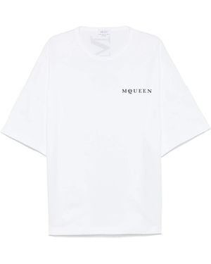 McQueen Vertical Back Logo Oversized T-Shirt - White