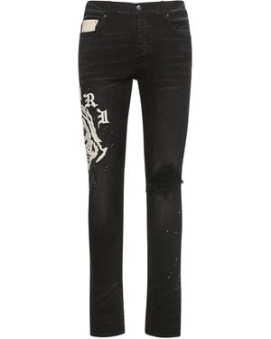 Amiri Wes Lang Reaper Logo Aged Jeans - Black