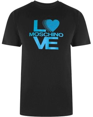 Love Moschino Logo Print T-Shirt - Black
