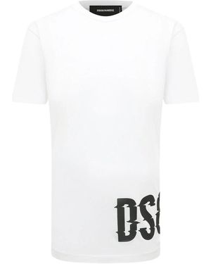 DSquared² Cool Fit Large Dsq2 Logo T Shirt - White