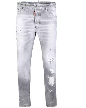 DSquared² Multi Paint Abstract Jeans - Grey