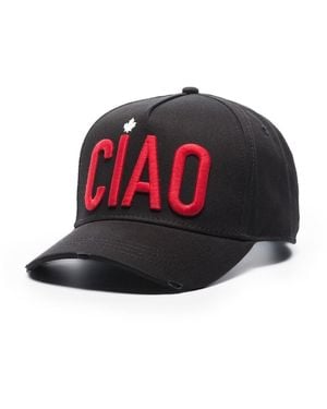 DSquared² Ciao Logo-embroidered Cap Black