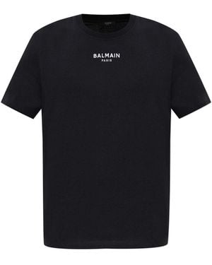 Balmain Paris Small Embroidered Logo T-Shirt - Black