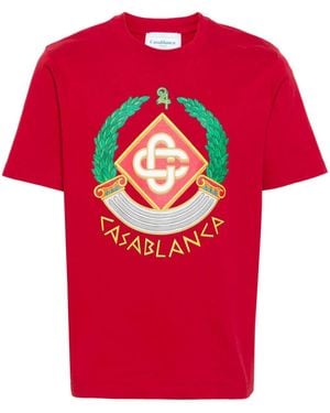 CASABLANCA Crest Printed T-Shirt - Red