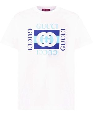 Gucci Interlocking 'G' Logo T-Shirt - Blue
