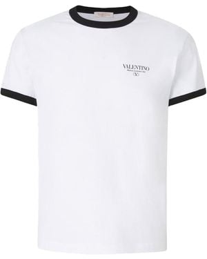 Valentino Contrast Stamp Logo T-Shirt - White