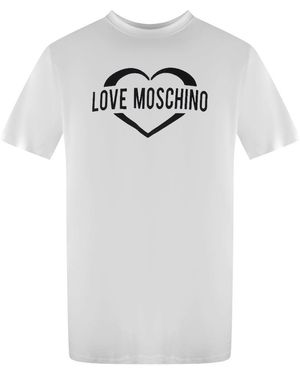Love Moschino Love Bold Heart Logo T-Shirt Cotton - White