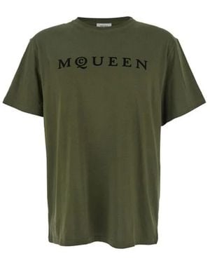 McQueen Flocked Logo T-Shirt - Green