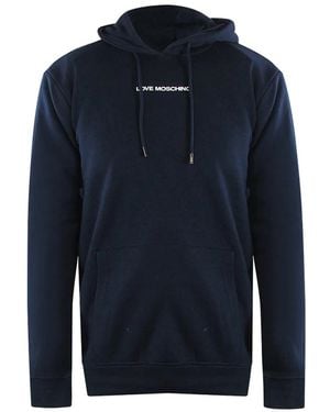Love Moschino Small Logo Hoodie - Blue