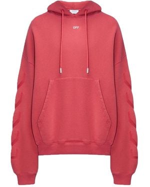 Off-White c/o Virgil Abloh St Matthew Design Washed Hoodie - Red