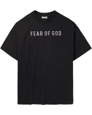 Fear Of God Logo Printed Oversized T-Shirt - Black