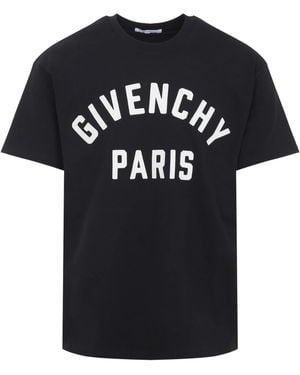 Givenchy Paris Logo Embroidered T-Shirt - Black