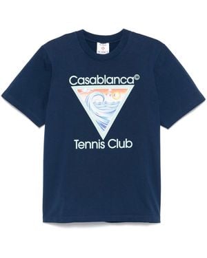 CASABLANCA Tennis Club Icon Printed T-Shirt - Blue