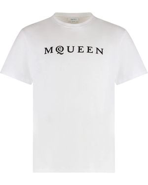 McQueen Flocked Logo T-Shirt - White