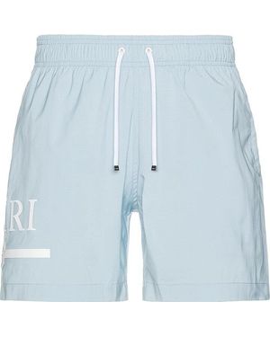 Amiri Ma Bar Logo Swim Trunk - Blue